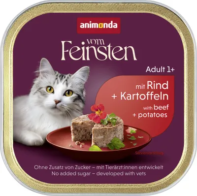 Productafbeelding van animonda vom Feinsten kattenvoer, natvoer met rundvlees en aardappelen (32 x 100g), zonder granen