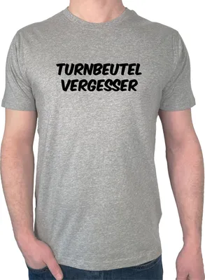 Produktbild von Huuraa Herren T-Shirt Turnbeutelvergesser Schriftzug XXL Sport Grey Bio Baumwolle Fairtrade Herrenshirt Geschenkidee
