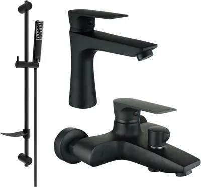 Produktbild von Mexen Axel DF72 Badewannenset, Schwarz - 73803DF72-70