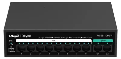Obrázok produktu pre Prepínač Ruijie RG-ES110FG-P 10 portov 10/100/1000 Mbps PoE