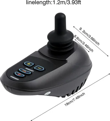 Produktbild von Elektrischer Rollstuhl Joystick - Steuerungseinheit - 50A Motorregler - IPX3 wasserdicht - 5-stufig einstellbar - Notbremse und Huptaste - Schwarz