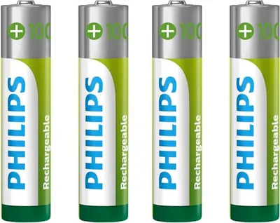 Produktbild von Philips Rechargeables Akku R03B4RTU10/10, Wiederaufladbarer Akku, AAA, Nickel-Metallhydrid (NiMH), 1,2 V, 1000 mAh, Cd (cadmium), Hg (Quecksilber)