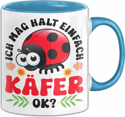 Produktbild von Käfer-Liebhaber Tasse Geschenk Ich Mag Halt Einfach Käfer Ok Geschenkidee Marienkäfer Geburtstag Kaffee-Becher (Blau)