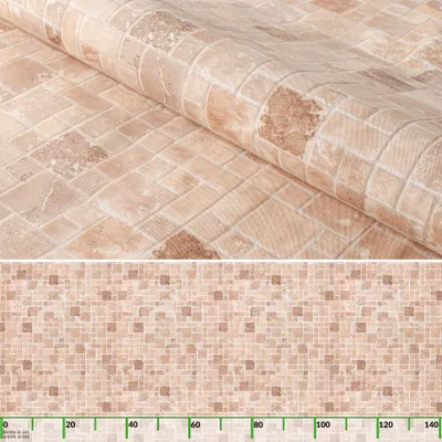 Tischdecke Wachstuch Gestreift Beige Robust Wasserabweisend Breite 140 cm Länge 220 cm, Hauptbild