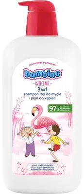 Immagine prodotto di Bambino Dzieciaki, Gel detergente corpo e capelli 3 in 1, Flamingo, 1000 ml