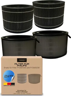Produktbild von Comedes Ersatzfilter Set (2x Komplett Set) einsetzbar statt Philips FY3400/30 und FY3401/00 | passend für AC3420 & AC3421 Luftreiniger