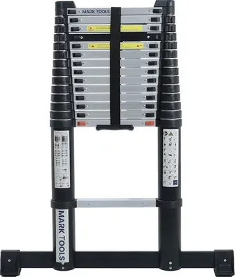 Produktbild von Mark Tools Pro Teleskopleiter 5,20 m mit Stabilisationsfuß & Soft-Closing – inkl. Tragetasche