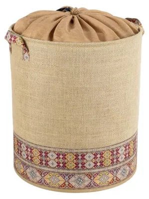 Image de Panier de rangement en jute multicolore - L 37 × P 37 × H 40 cm