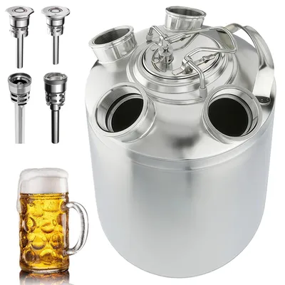 Bierreinigungsvat 10 l Edelstahl, 4 Keg-Speere, Verschlusskappe