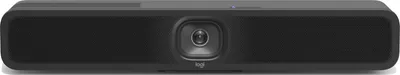 A black Logitech MeetUp 2 conference camera is shown centered on a white background.