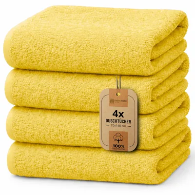 Produktbild von NatureMark 4er Duschtuch-Set – weiche und saugfähige Duschtücher aus 100% Baumwo