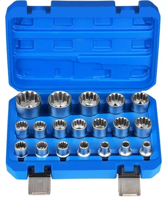 Produktbild von Vielzahn Nuss Satz 19 tlg 1/2 Zoll Steckschlüssel CR-V 8-32 mm