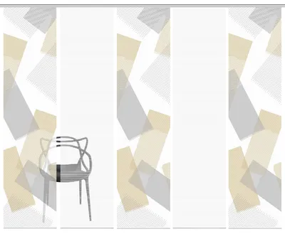 Produktbild von NAYAH Schiebegardine, halbtransparente Bambus-Optik, 260x60 cm, Graphikmotiv