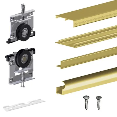 Zdjęcie produktu dla System do drzwi przesuwnych w szafie SLID’UP 220 na 2 skrzydła, grubość drzwi 18 mm, długość prowadnicy 180 cm, kolor z