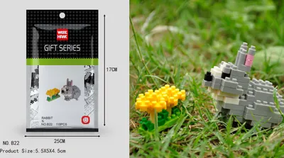 Produktbild von Hase Figur Bausteine Modell LNO Micro-Bricks