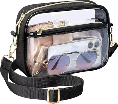 Produktbild von Umhängetasche, transparent, wasserdicht, verstellbarer Riemen, tragbar, leicht, mit Reißverschluss, große Kapazität, Aufbewahrung von Telefon, Geld, Brille, Outdoor-Reisen, Pendeln, Umhängetasche