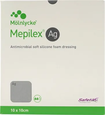 Produktbild von Mepilex Ag Schaumverband 10x10 cm steril 10 St