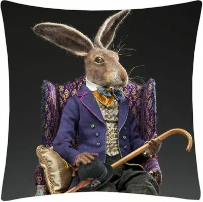 Produktbild von TIERISCH STYLISCHE KissenHülle "Sør Rabbit" 45x45 cm Leinen-Optik - eyecatcher als Zier-/Sofa-/Dekokissen