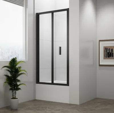 Obrázek produktu pro DEEP BLACK Skládací sprchové dveře 1000x1650 mm, čiré sklo