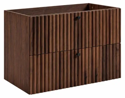 Produktbild von Badezimmer-Hängeschrank mit Waschbeckenaussparung 80 Eiche Nussbaum, KI-generiertes Bild