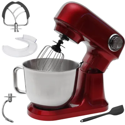 Zdjęcie produktu dla Robot planetarny kuchenny mikser z misą 5l 1500W silikonowa łopatka czerwony