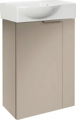 Produktbild von GÄSTE WC WASCHTISCH SET 45CM BREIT MIT KERAMIKWASCHBECKEN IN WEIß