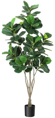 Zdjęcie produktu dla Sztuczny Fikus Liraste (Ficus Lyrata) 180 cm – Realistyczna Roślina Doniczkowa do Domu, Biura i na Taras, Bez Pielęgnacji
