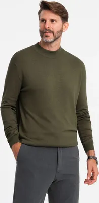 Produktbild von Ombre Clothing Rollkragenpullover für Männer Yahoel dunkles oliv L