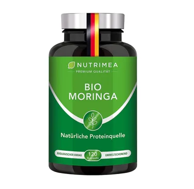 Produktbild von Nutrimea MORINGA Oleifera Kapseln | 100%  OHNE Zusätze | Energy Caps 4 MONATSVORRAT