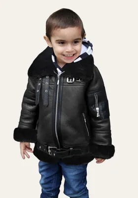 Produktbild von Kinder Lammfelljacke - DUMBO - Farbe: Schwarz | Größe: 104