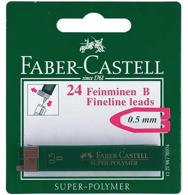 Obrázek produktu pro FABER-CASTELL Feinmine Super-Polymer 0,5mm B 2x BK