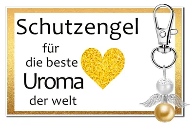 Productafbeelding van Sleutelhanger met beschermengel als cadeau voor Uroma