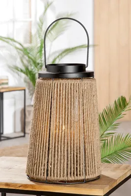 Productafbeelding van Gilde Windlicht, touw, metaal, koord, natuurlijke kleur, verpakking met 2 stuks.Hoogte: 33,00 cmBreedte: 21,00 cmDiepte: 21,00 cmArtikelnummer: 60205