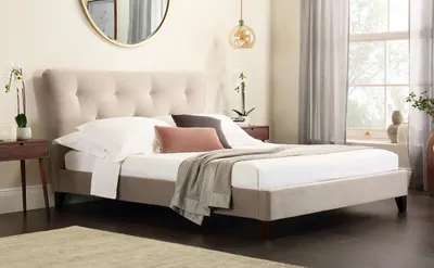 Obrázek produktu pro Postel v anglickém stylu Chesterfield, šedá, 160/180 × 200 cm, manželská postel, čalouněná postel