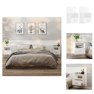 Immagine prodotto di vidaXL Comodini da parete 2 pz. Bianco - Comodini