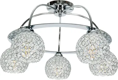 Immagine prodotto di Lampada da soffitto cromata con paralume in cristallo PAULA 14-100