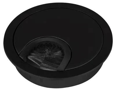 Produktbild von SOTECH Kabeldurchführung Metall schwarz matt Ø 68 mm – Kabeldurchlass für Schreibtisch