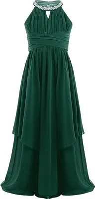 Immagine prodotto di Ragazze principessa abito da sera taglia 164 Cm halterneck strass abito da ragazza di fiore abito da festa di nozze gonna lunga a pieghe