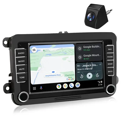 Obrázek produktu pro Hexinex Android Autorádio Multimediální přehrávač Carplay pro VW Golf 5 6 Polo T5 Touran Passat Skoda Jetta Tiguan GPS Navi WIFI BT FM SWC RDS DSP 64G