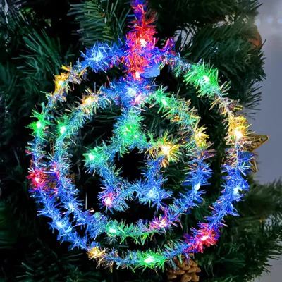 LED-Weihnachtsstern-Lichterkette, bunt, 22 cm, 3 m, batteriebetrieben