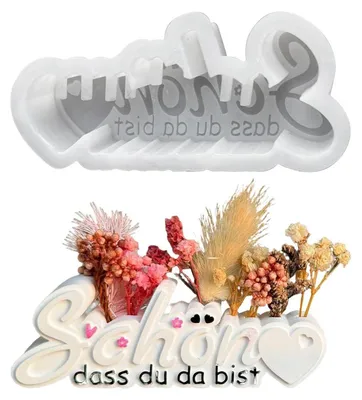 Immagine prodotto di Stampo in silicone a forma di lettera con supporto per fiori, ideale per la creazione di oggetti artigianali e decorazioni