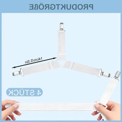 Verstellbare Bettlaken-Spanner mit Clip aus 100% Polyester, Hauptbild