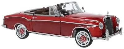 Immagine prodotto di Modello in scala della Mercedes 220 SE Cabriolet (serie W128), colore rosso/bordeaux scuro, anno 1960.