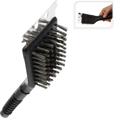 Produktbild von BBQ-Grillbürste, Edelstahl/Polypropylen, 20 cm, schwarz