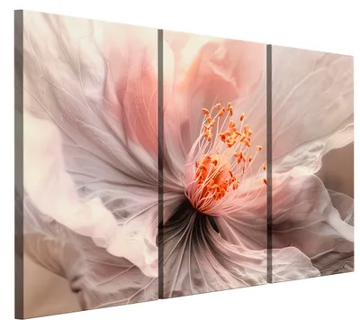 Produktbild von LUMASOUL Leinwand Bilder 120x80 cm, Leinwandbild Blumen Motiv, Wandbilder Holzrahmen und Webstuhl Wohnzimmer und Schlafzimmer, 3 teilig Blumen 10