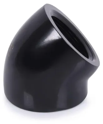 Produktbild von Eiszapfen L-Verbinder 45° G1/4 IG auf G1/4 IG - schwarz (schwarz)
