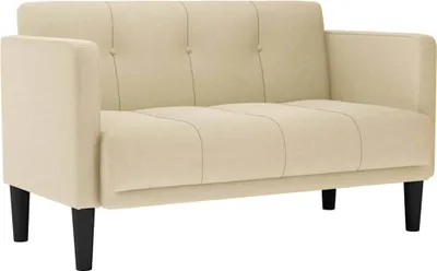 Image de Canapé deux places crème 111 cm en tissu