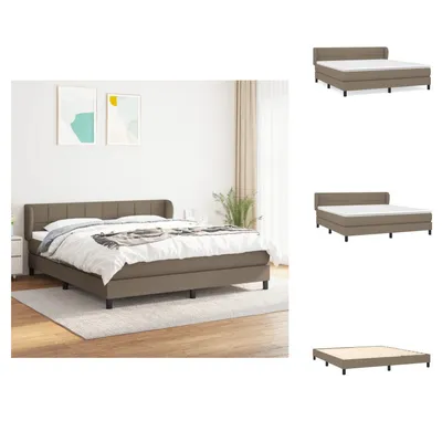 Imagen del producto de vidaXL Base de cama con somier y colchón, color taupe, 160x200 cm, tapizado en tela - Camas y estructuras de cama