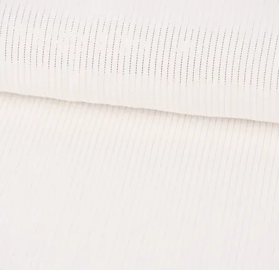 Produktbild von Musselinstoff Meterware Baumwolle Nadelstreifen Streifen Polyester ecru