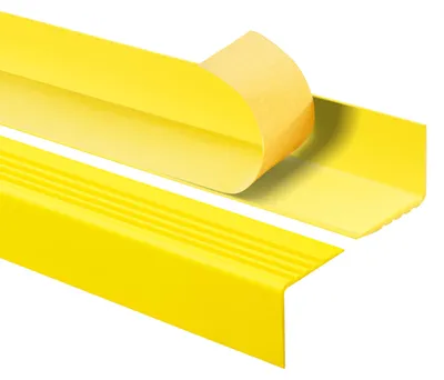 Zdjęcie produktu dla QUEST Profil schodowy PCV 50x42 mm, 1.5m, samoprzylepny antypoślizgowy nosek schodowy, RGP, żółty